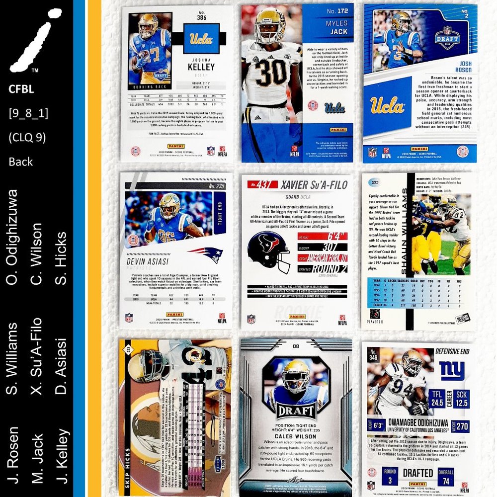 UCLA Bruins 9 Card Lot - CFTBL [9_8_1] - Picture 2 of 8